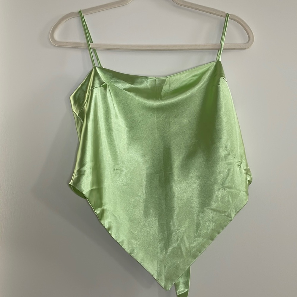BEAUTIFUL green silky crop top